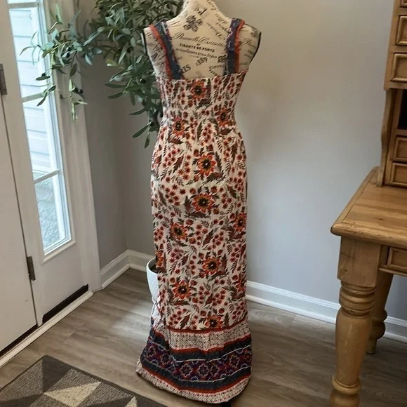 Joie Chisuzu Maxi Dress Smocked Chest Sleeveless Wide Straps Cotton Size Small - Picture 6 of 12